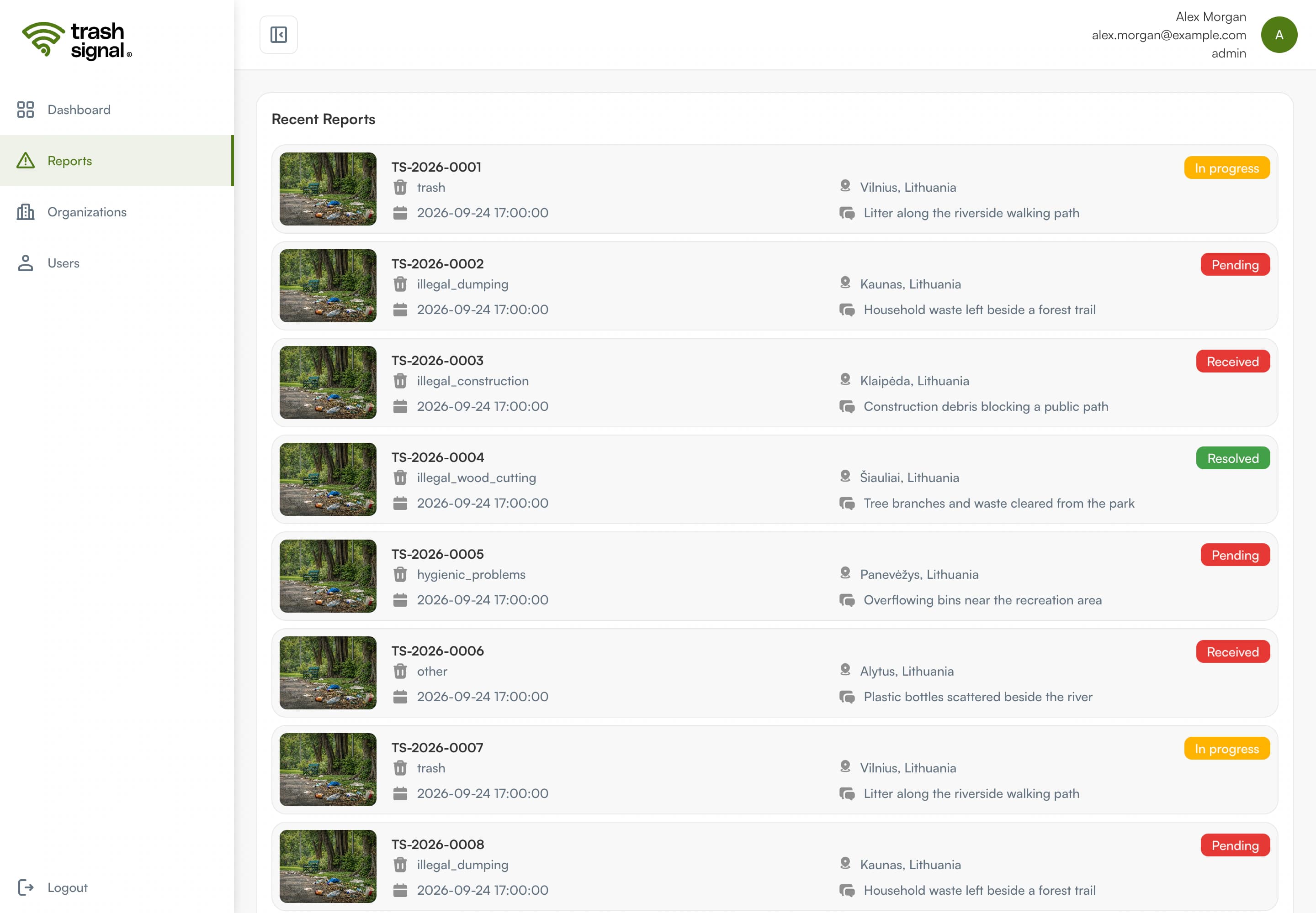 TrashSignal Admin screenshot 4