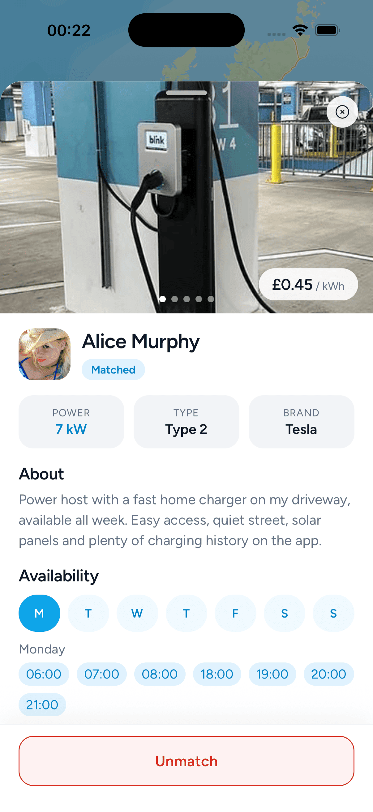 ChargeShare EV charging app, screen 6