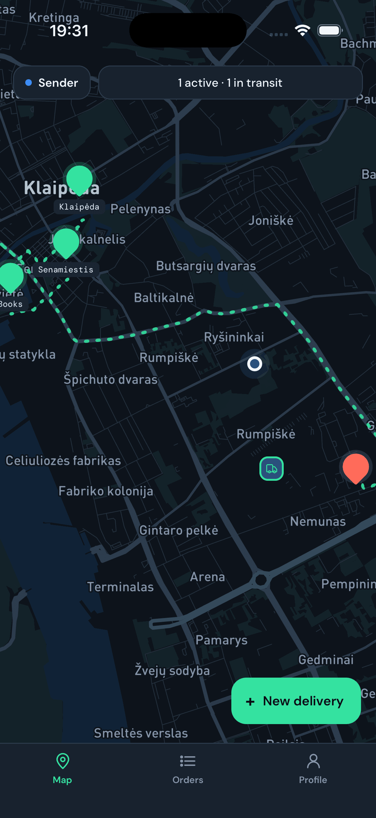 Zipp parcel delivery app, screen 5